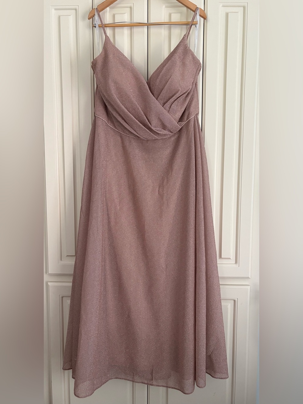 Christina Wu Celebration Size 24 Rose Gold Sparkly Evening Gown #22950 Party